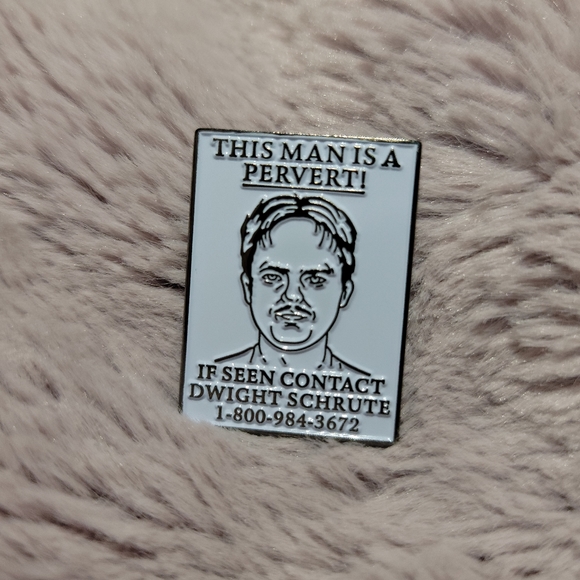 The Office Dwight Schrute Pervert Poster Collectors Enamel Pin - Picture 2 of 5